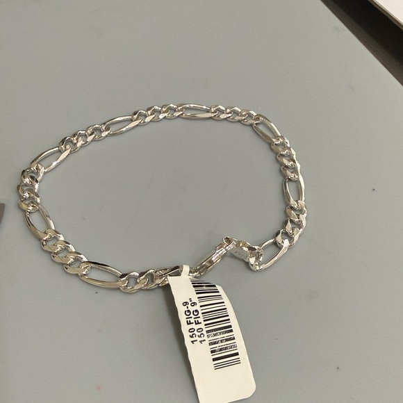 Men’s Made in Italy Solid 925 Sterling Silver Figaro Chain Bracelet NWT - Picture 2 of 4